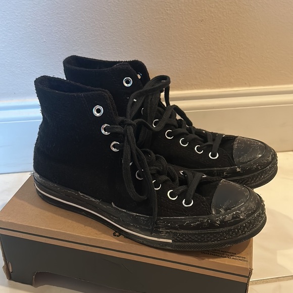 Black Wool Converse - Picture 2 of 6